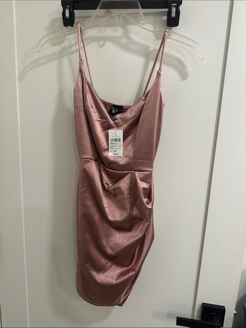 Windsor Satin Rose Pink Mini Dress